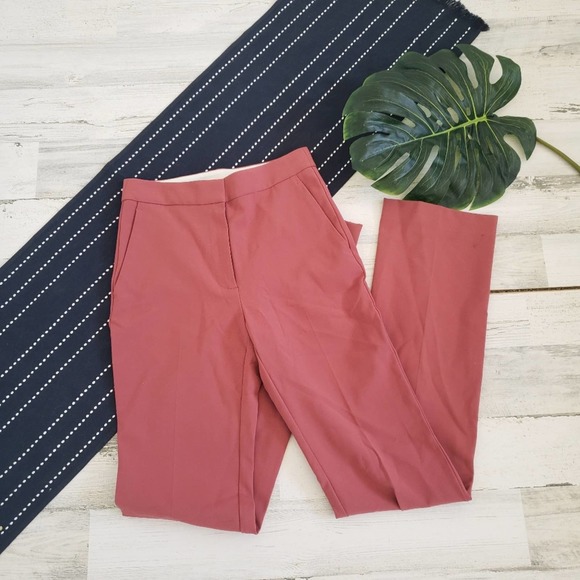 Rebecca Taylor| Tailored Stretch Suiting Pants Lipstick NWT Size 0 - Picture 1 of 8